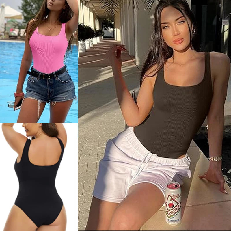 **Sculpt & Shine Ribbed Bodysuit™**
