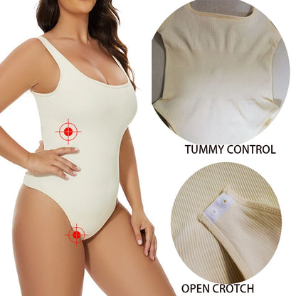 **Sculpt & Shine Ribbed Bodysuit™**